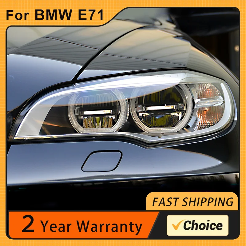 

Car Styling Head Lamp for BMW X6 Headlights 2007-2013 E71 LED Headlight Projector AngelEye DRL Signal Automotive Accessories