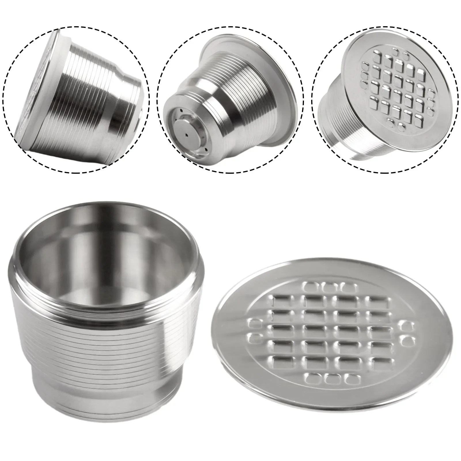 

Non-Alcoholic Drinks Coffee Capsule Steel Filter Mesh 04 Stainless Steel 3.7*2.7cm For Nespresso Silver Durable