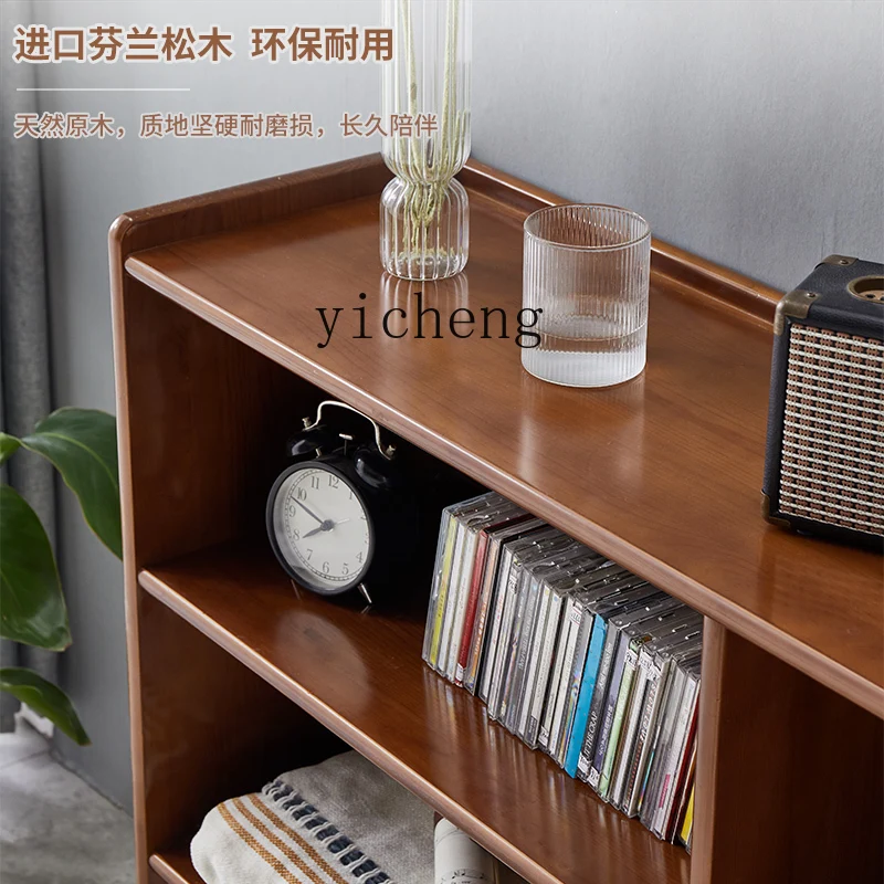 ZK Solid Wood Simple Bookshelf and Storage Shelf Floor Small Multi-Layer Bookcase Living Room Children against the Wall