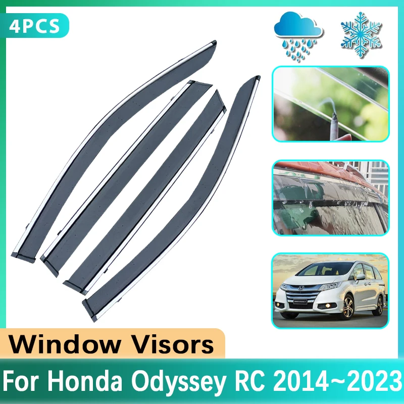 4x Windshield For Honda Odyssey RC1 Accessories 2014~2023 Car Side Window Visor Rain Sun Guard Cover Car Sticker 2022 2021 2020