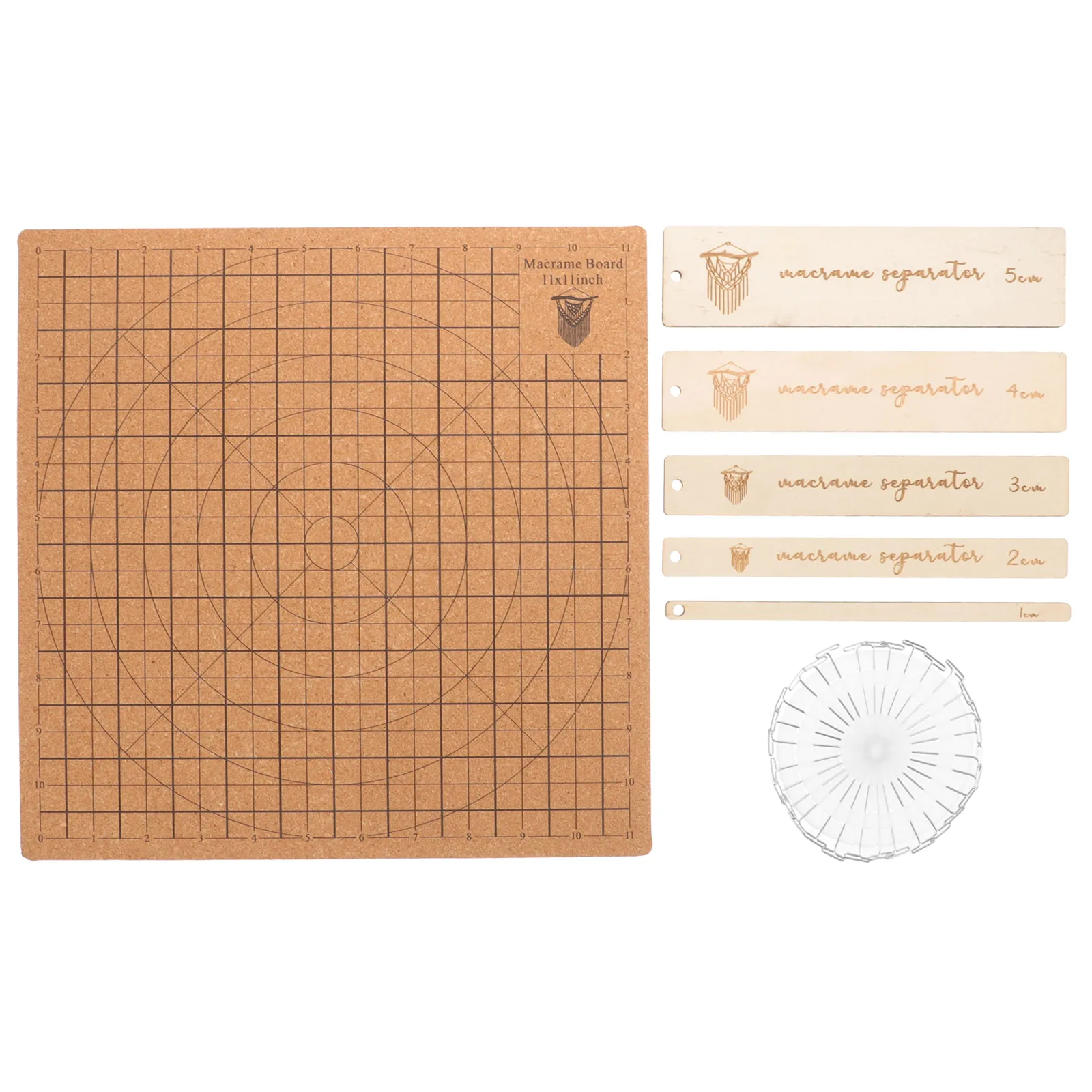 

1 Set Cork Macrame Knotting Craft Board Measuring Bracelet Project Lightweight Grid Wood Board For Yarn Rope Crafts Diy Supplies