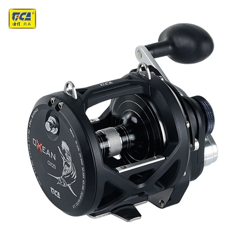 Tica Oxean Ox50ts Trolling Fishing Reel Anti Corrosion Saltwater Resistant Drum Line Wheel For Sea Boat Angling