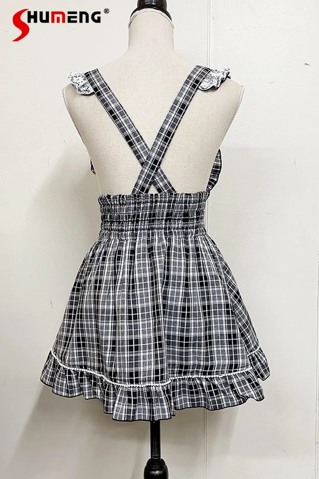 Sweet Cute Girl Peach Heart Bow Dress for Women 2024 Spring New Japanese Style Kawaii Sleeveless Short Dresses Vestido Feminino