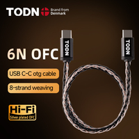 TODN OTG Audio Cable Hifi USB Cable Type C To C OFC Silver-plated HiFi Portable DAC Heaphone Amplifier