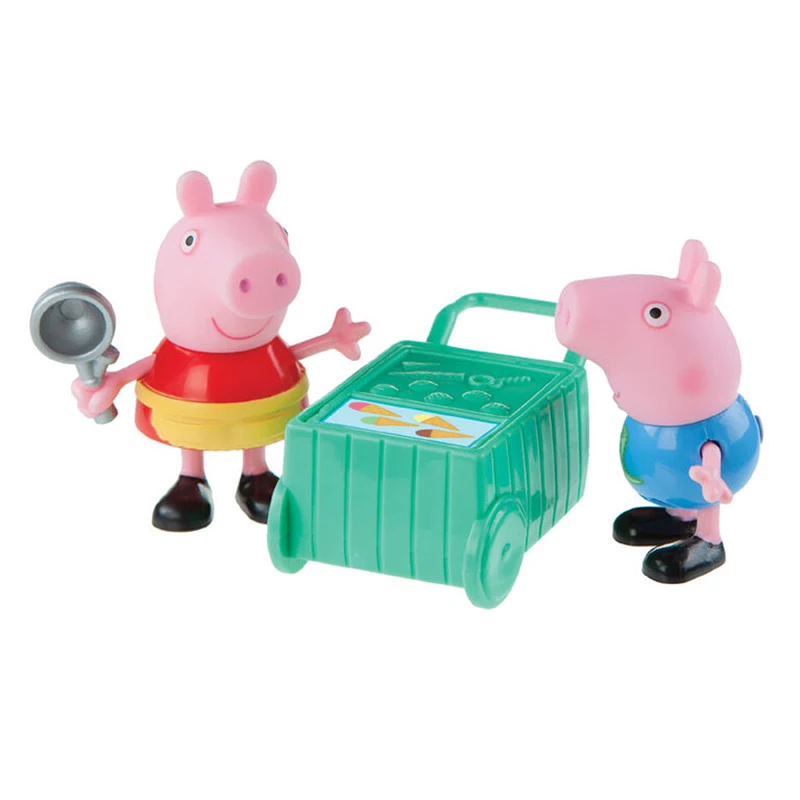 Peppa Pig Danny Dog Painting Suzy Sheep Cycling George Ice Cream Time Candy Cat Birthday Party Play Set Anime Figure Model Toys