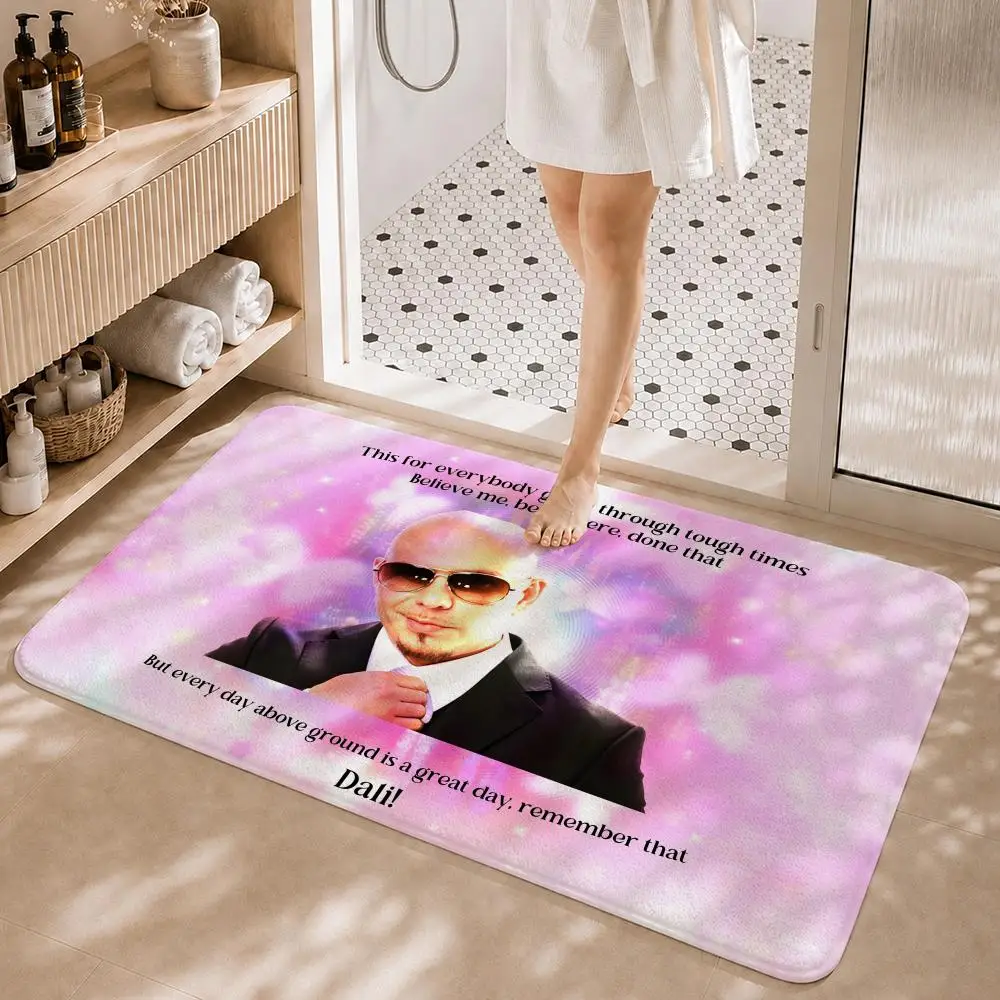 M-Mr Worldwide Pitbull ValentineS Floor Mat Non-Slip Absorbent Floor Mat Decorative Rug for Home Bathroom Bedroom Entryway