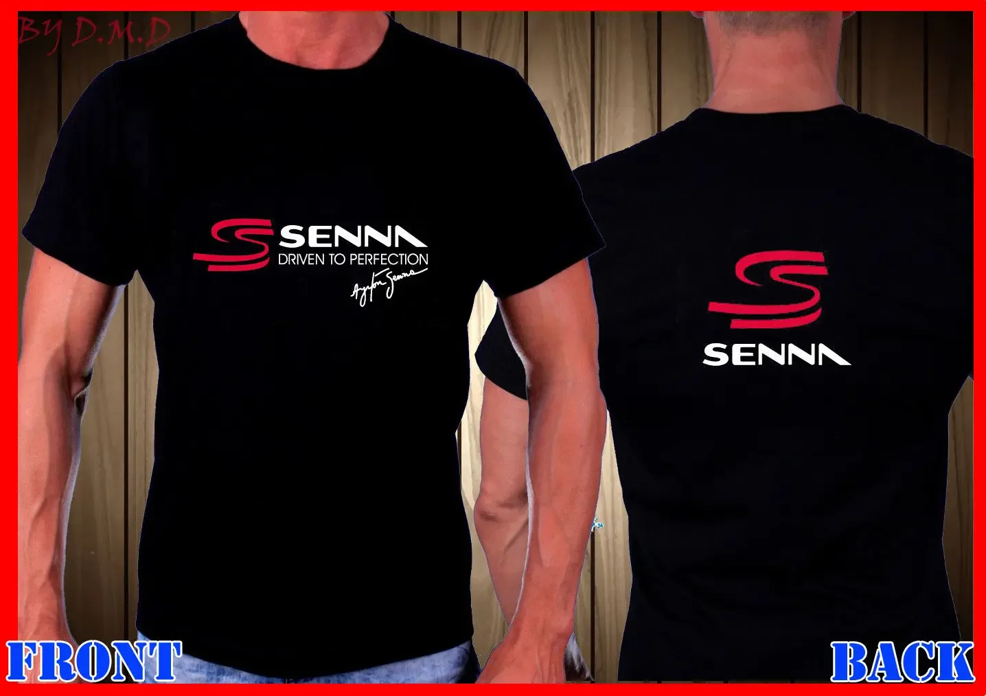 夏のファッションメンズアイルトン・セナレジェンドレーサー-tシャツ-tシャツ両面-tシャツ