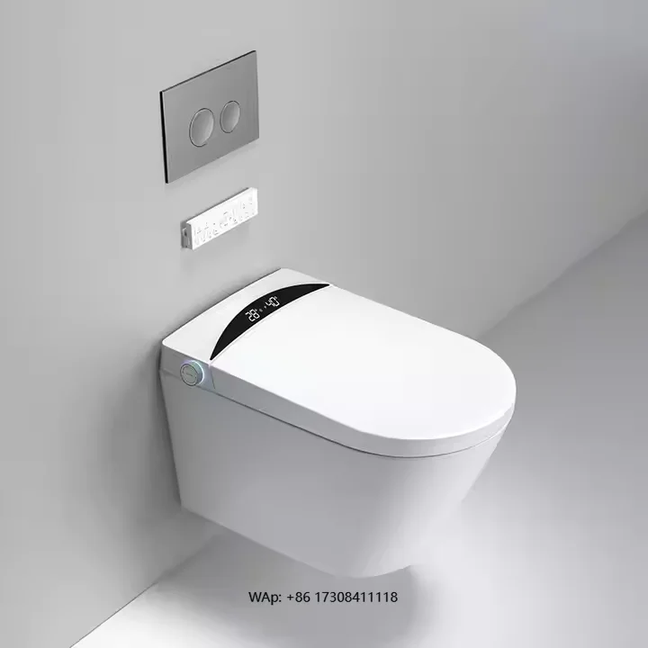 

Ceramic Smart Toilet Warm Air Drying Wall Mounted Elongated Includes Seat Heating Bathroom Sanitary Ware