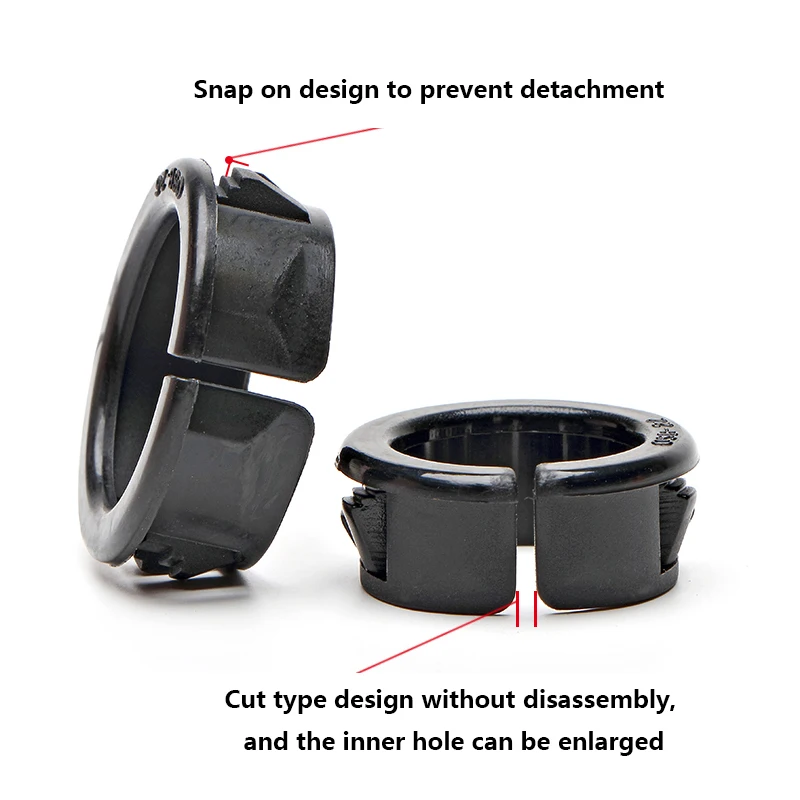 Plastic Protective Coil Buckle Type Plastic Hole Plug Cover Through-hole Wire Sheath Over Nylon Threading Sleeve With Card Slot