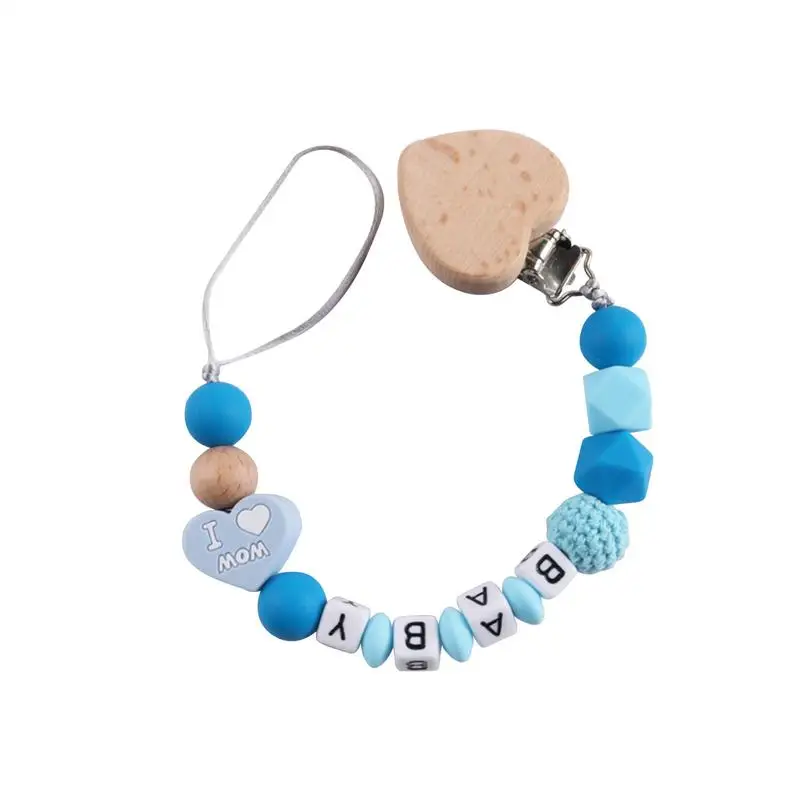 

Pacifier Clips For Boys Soother Chain Clip Adjustable Cute Heart Safety Pacifier Holder Beads Straps Decoration For Kids Boys
