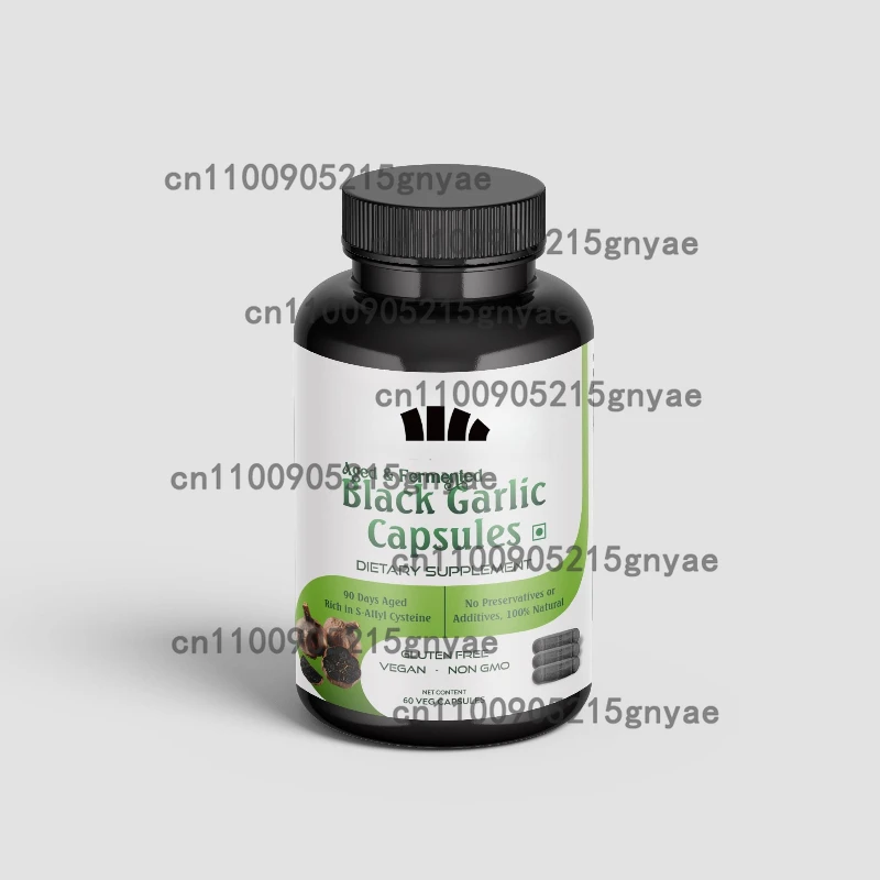 Premium Natural Black Garlic Capsules 60 Count - Dietary Supplement for Immune Health Support, Non GMO, Gluten-Free & No Artific