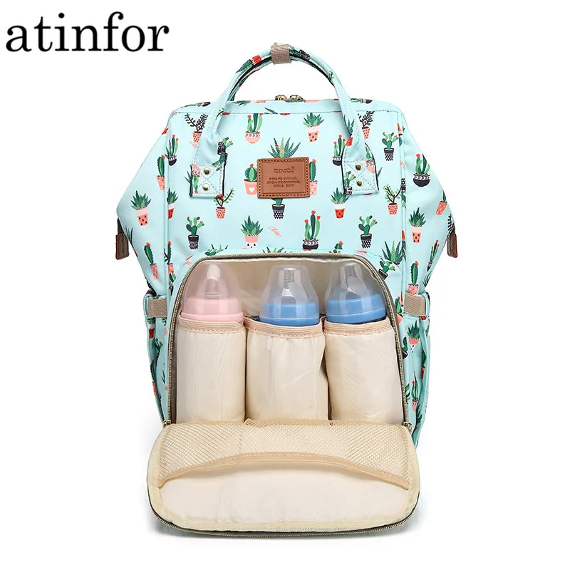 

Cactus Printing Mummy Backpack Hanging Trolley Diaper Baby Care Backpacks Bag Maternity Mother Nappy Bagpack