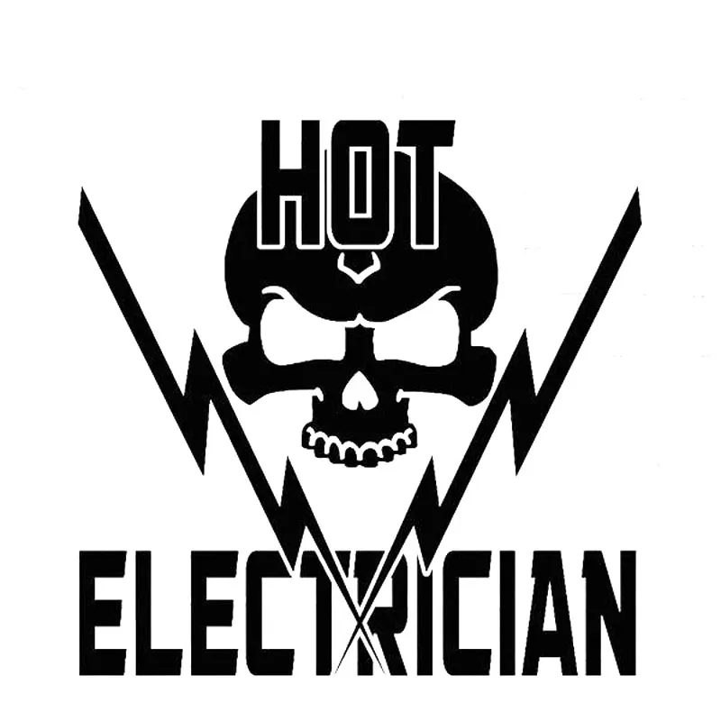 Popular Personality Electrician Skull Power Transformer Lineman Pvc Cool Decal Sticker Car Sticker Black/white, 14cm*15cm