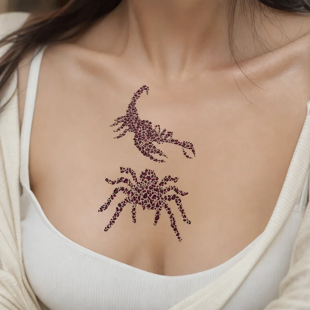 Disposable Temporary Tattoo Sticker Leopard Print Scorpion Spider Waterproof Body Art
