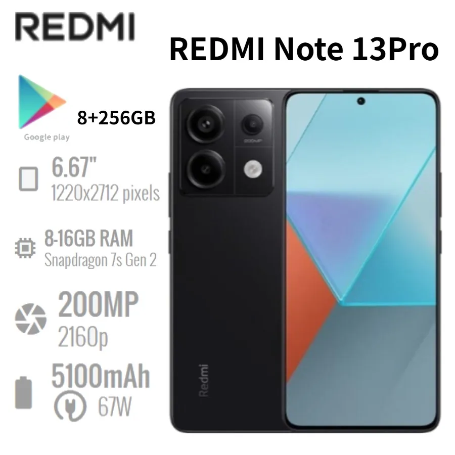 Redmi Note 13 pro 2026 Global Edition 6.67-inch AMOLED Display 120Hz Refresh Rate 5100mAh Battery 8+256GB Smartphone
