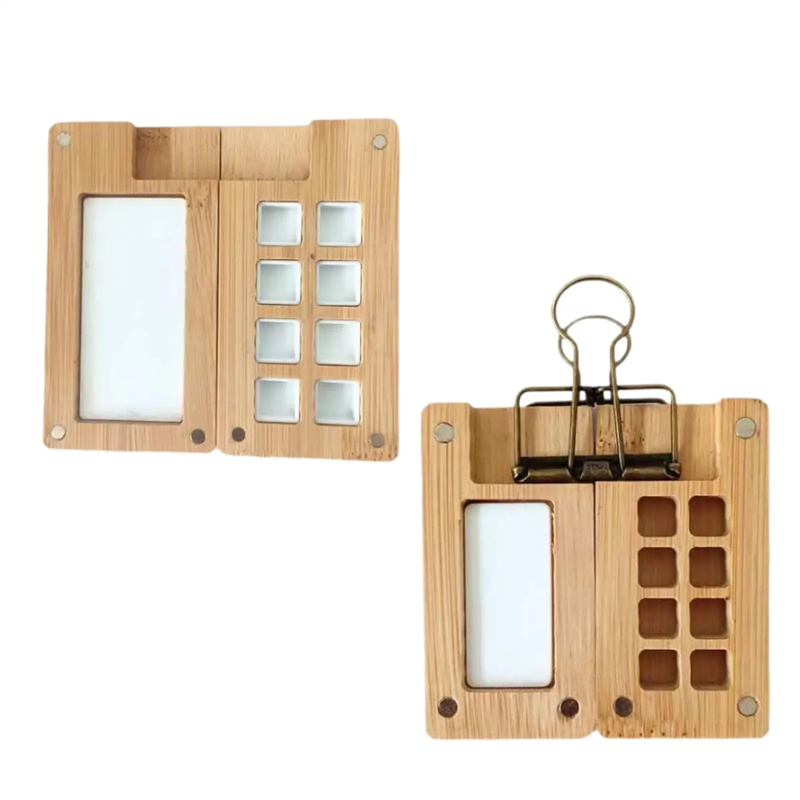 Wooden Paint Box with Grid Design for Watercolor Enthusiasts