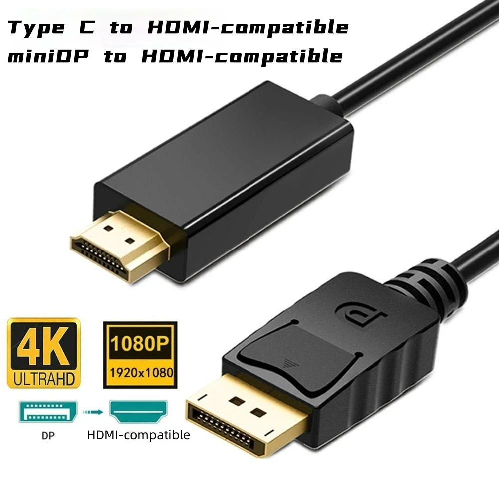 

Displayport To HDMI-compatible Adapter 1080P 4K Display Port Converter for PC Laptop Projector MiniDP To Displayport Cable