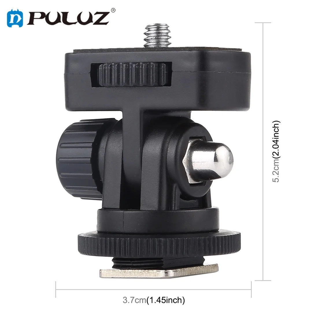 PULUZ 1/4 Inch Screw Thread Cold Shoe Tripod Mount Adapter 180 Degree Vertical Angle Camera Photography Accessories