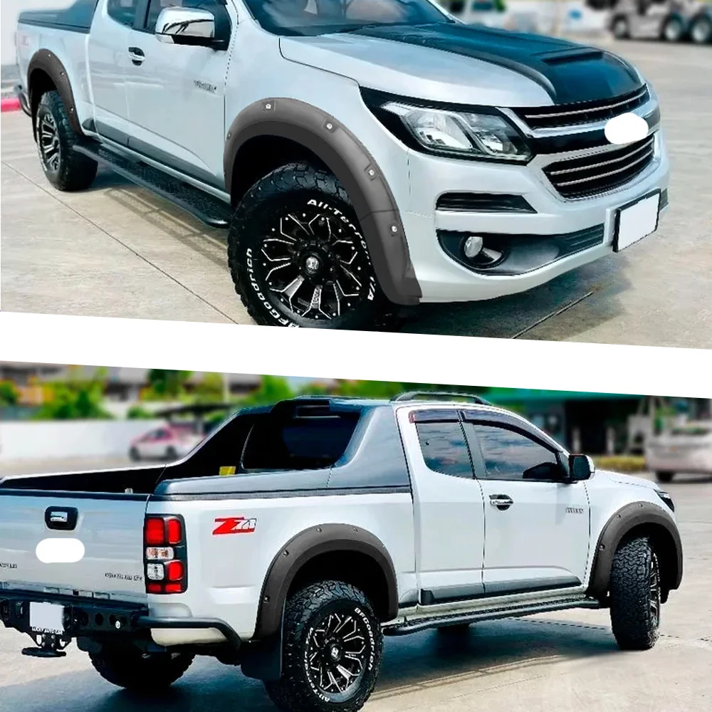 Car accessories Fender Flares for Chevrolet Colorado 2016 2017 2018 2019 Mudguard Double Cabin  Rivet Style Wheel Arch Extension