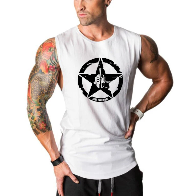 Men Running Vesst Cotton Sleeveless Breathable Gym Workouts Tank Top Fitness Bodybuilding Casual Jogging Undershirt Summer Vests