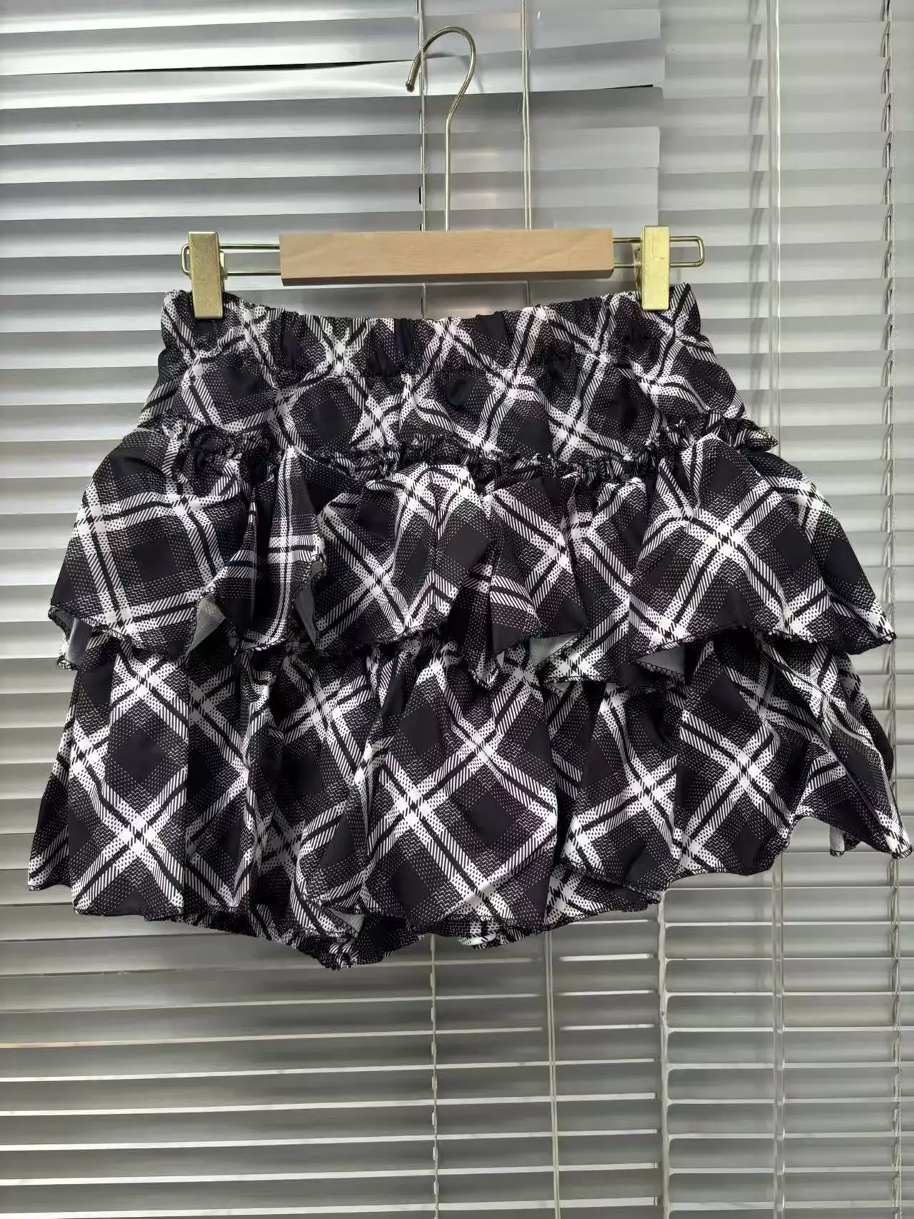 Summer Y2k Gothic Vintage 2 Piece Set Women Sweet Sexy Slim Fit Lace Bow Vest + Plaid Cake Mini Skirt Korean Popular Outfits New