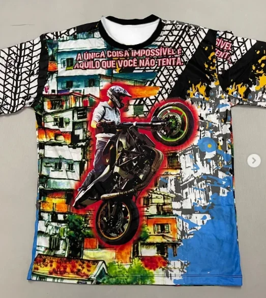 

Motorcycle Faith! Men's and Women's Stunt Motorcycle 3D Print Subculture Riding T-Shirt, Full Dark Cool Vibe