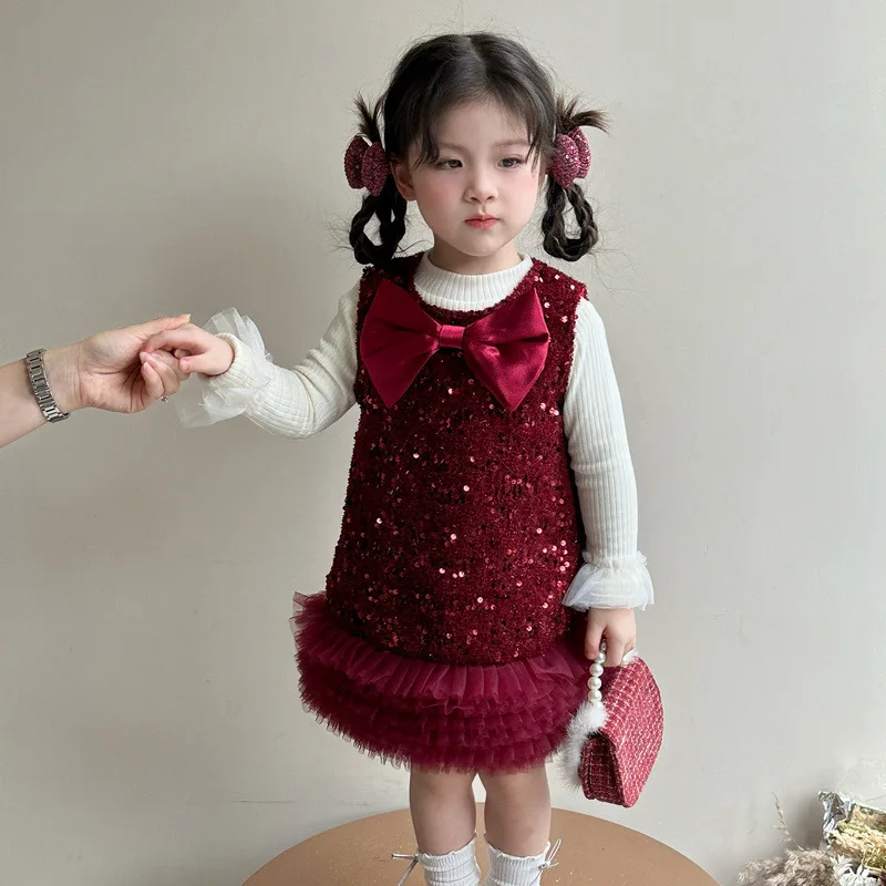 فستان بناتي لربيع وخريف 2025 بدلة أطفال جديدة للفتيات الصغيرات سترة خريفية تنورة مجموعة أطفال غير رسمية #2