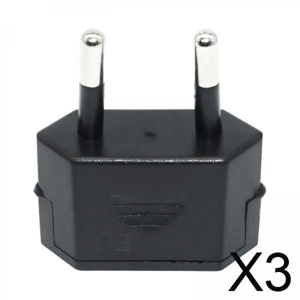 

International European Plug Adapter Black Lightweight Travel Power Converter for EU Home Hiking