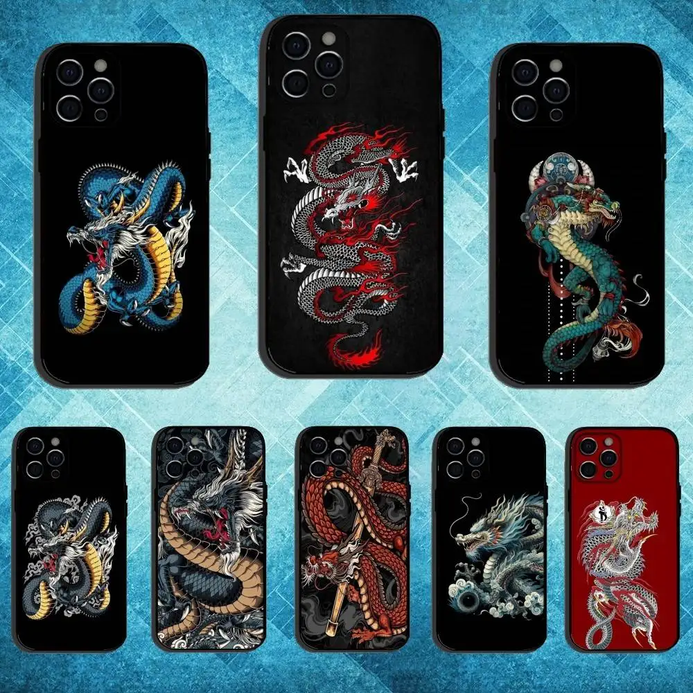 

Yakuza Dragon Tattoo Phone Case For iPhone17,16,15,14,13,12,11 Plus,Pro Max Soft Black Cover