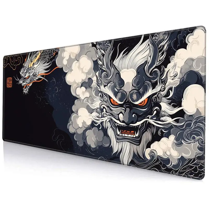 Gaming Mouse Pad，Dragon Design Large Non-Slip Desk Mat for Office and Games，Simple Rubber Base Mousepad
