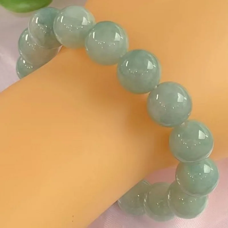 Pure Natural Jadeite Ball Bracelet -like Ice a Goods Jade Emerald Green