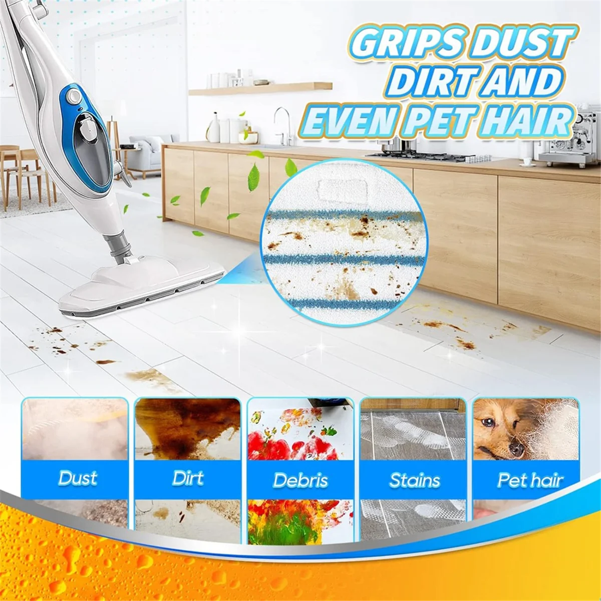 Os novos acessórios de limpeza a vapor para ThermaPro 10 em 1 limpador de esfregão a vapor almofadas de microfibra laváveis para piso de madeira