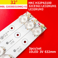 3Pcs/1Set LED Backlight Strip 10 Lamps for 32\