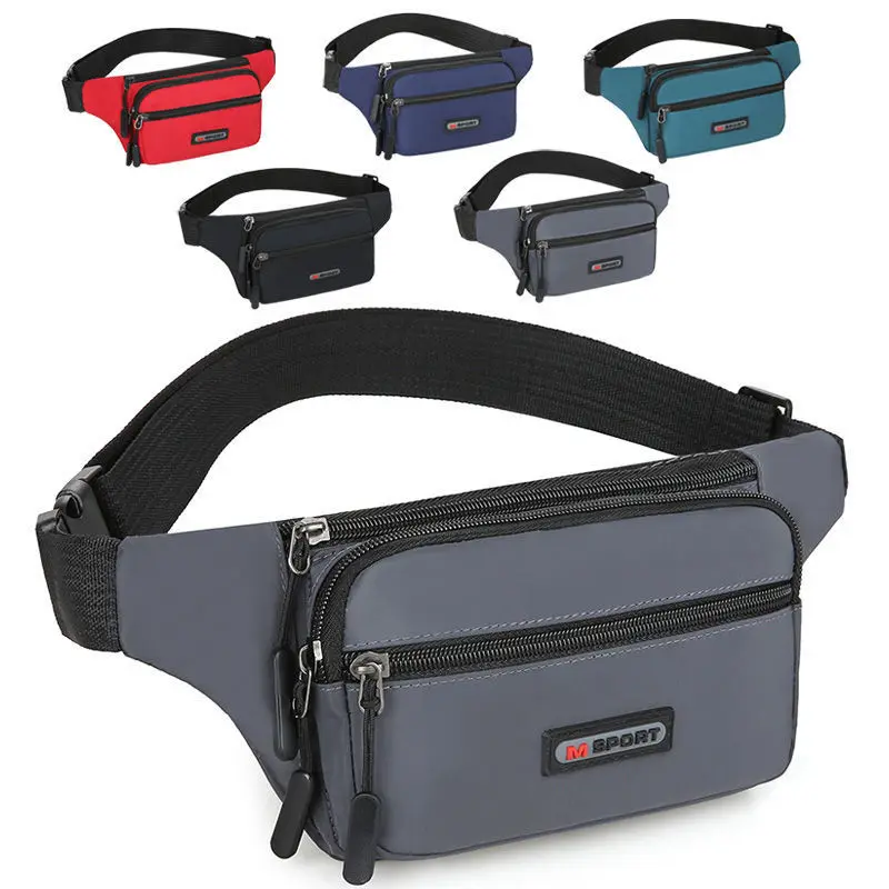 Outdoor Anti-Theft Waist Bag Men Fashion Reflective Run Fanny Pack New Waterproof Cell Phone Storage Bag Male Travel Belt Bag