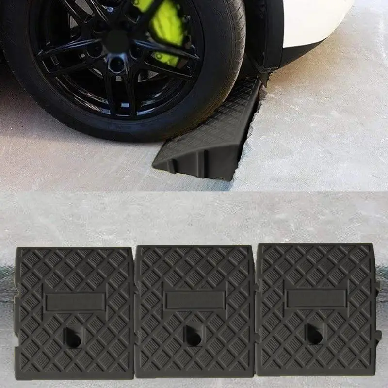 Driveway Curb Ramps For Cars Heavy Duty PVC Curb Ramp Portable Curb Ramps For Motorhome Truck Shed Ramp Pets Wheelchair Sidewalk