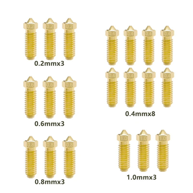 

Anycubic 3D Printer Hotend Components Brass Nozzle Kobra 3 Hotend Printer Head Nozzles 0.4mm for 1.75mm Filament