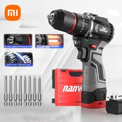 Xiaomi Nanwei Brushless Lithium Electric Drill Household Pistol Drill Powerful Impact Rechargeable Screwdriver Power Tools Set