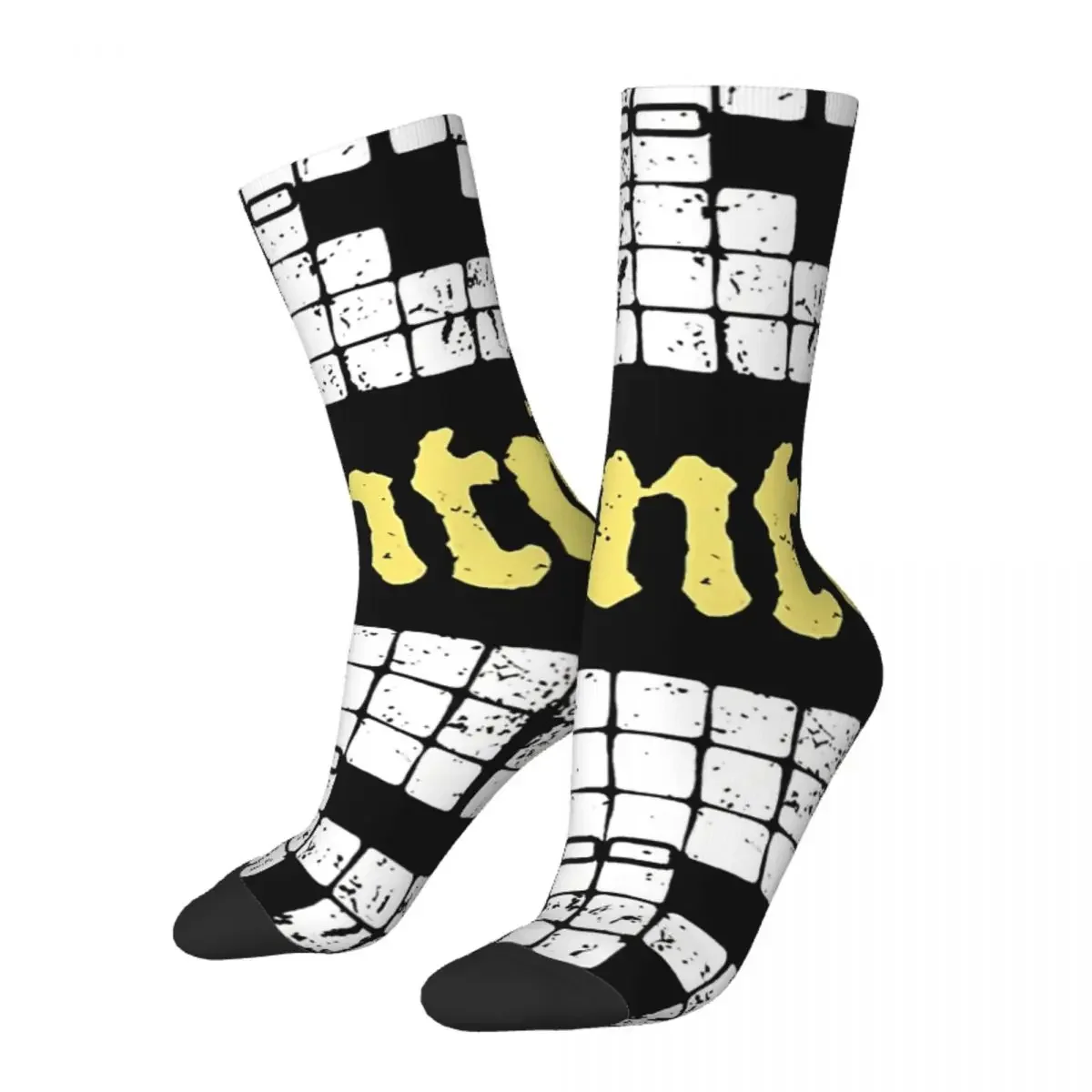 

Funny Men's Socks Dungeon Map Grid Vintage Harajuku DnD Game Street Style Casual Crew Crazy Sock Gift Pattern Printed