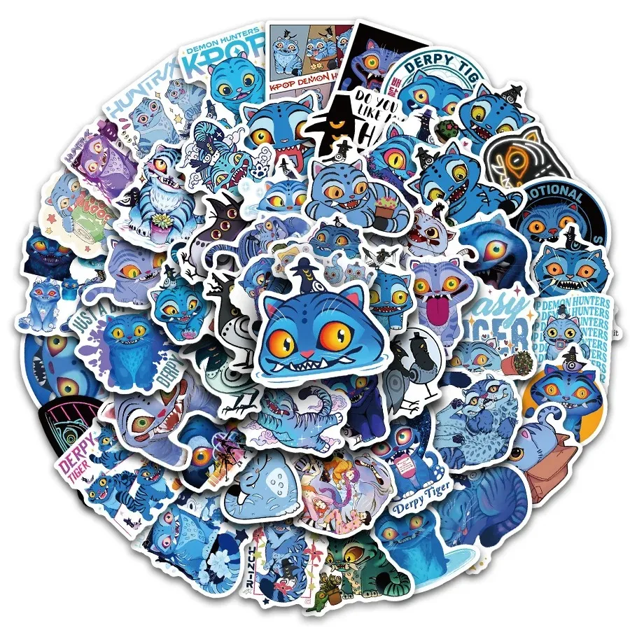 30 Uds Kpop Demon Hunters Derpy Tiger tarjeta láser de doble cara colección de moda juego de cartas regalo de seguidor regalo de cumpleaños