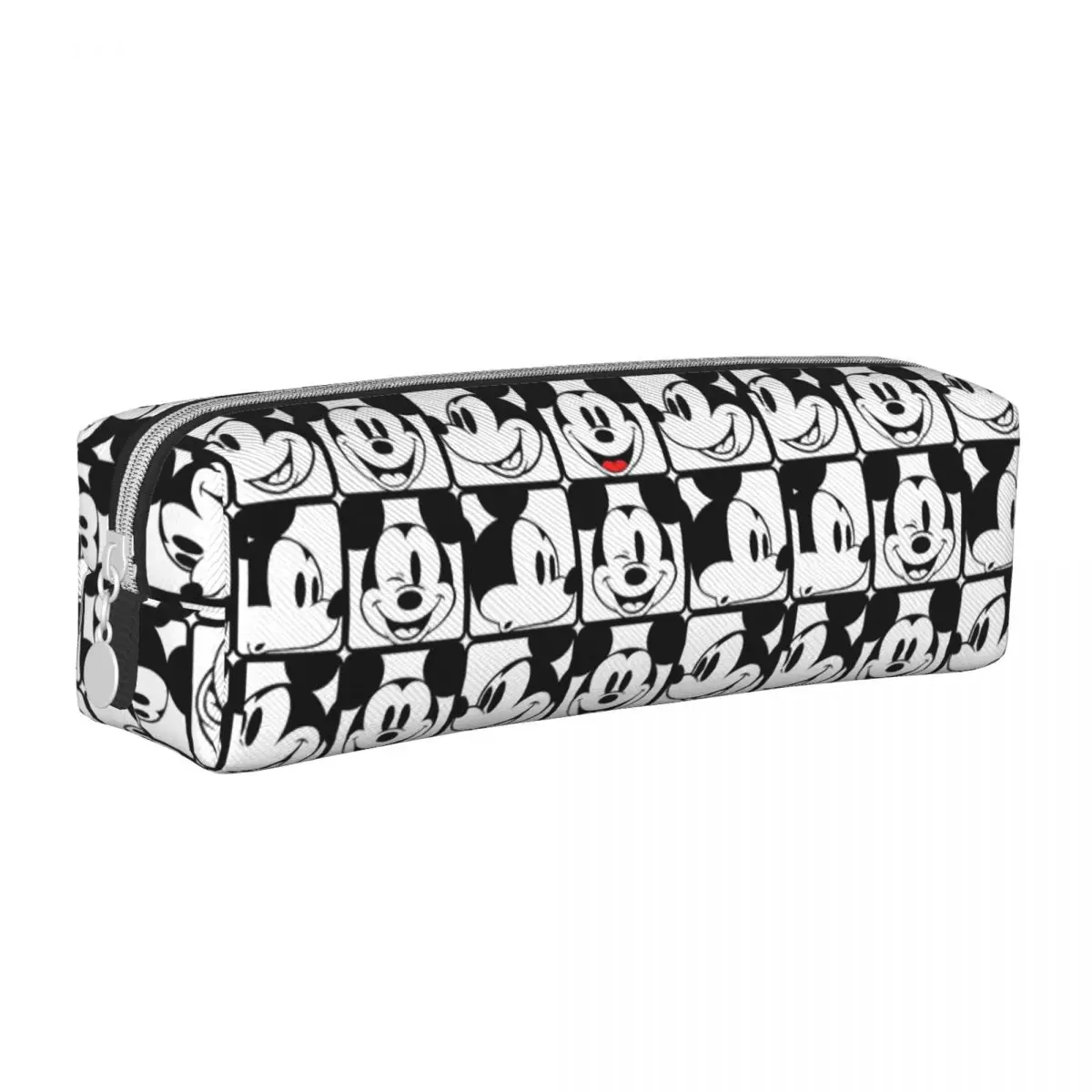 Estojos de lápis padrão Mickey Mouse Grid, Classic Pen Box Bag para estudante, grande capacidade, presentes de escritório