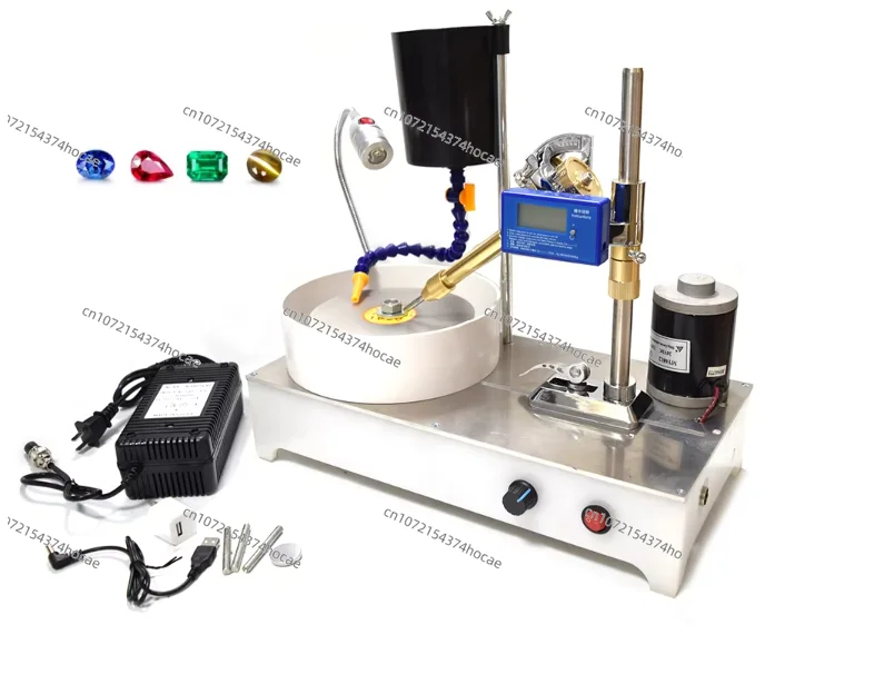 Digital Display Gem Faceting Machine Precision Gemstone Faceting with Digital Angle Manipulator Jewel Flat Grinder 0-3000RPM