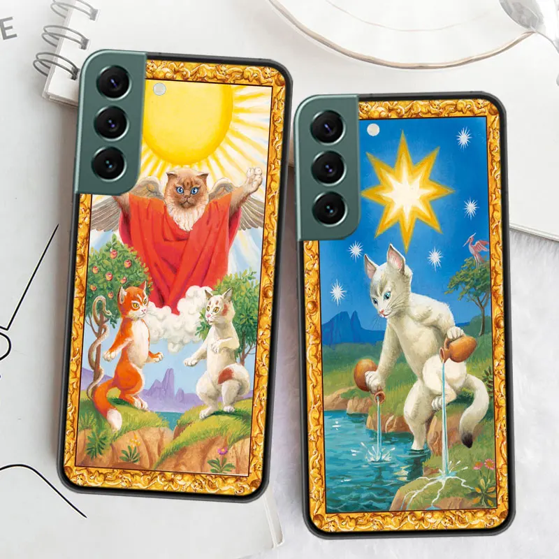 Tarot Divination Cat Phone Case For Samsung S8 Galaxy Note 20 Ultra 10 Lite 9 8 M12 M21 M30S M31 M32 M51 M52 J8 J6 J4 Plus A90 C