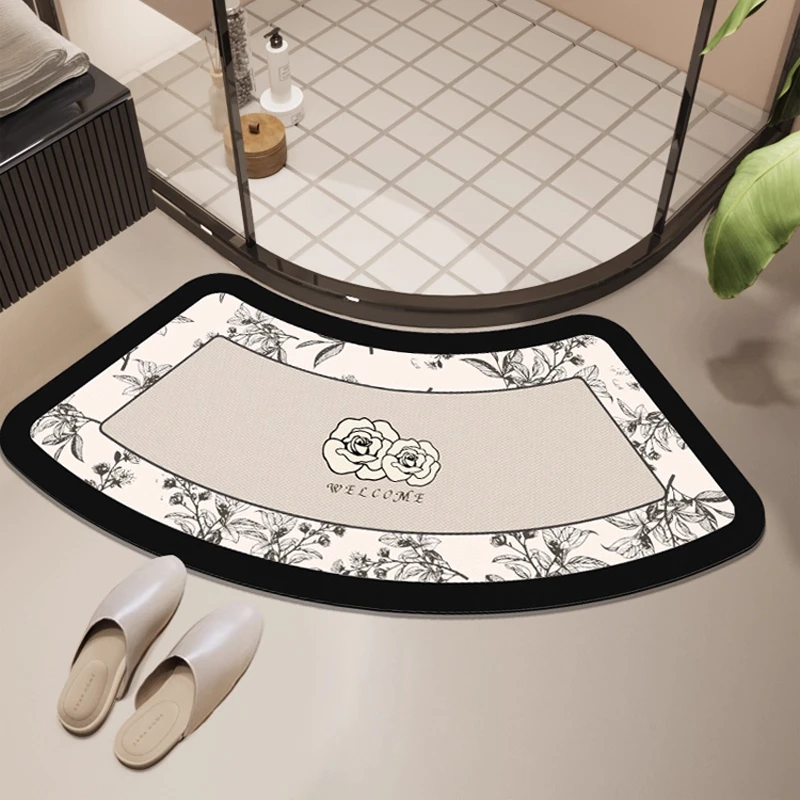 سجادات أرضية الحمام الفاخرة على شكل قوس من VIKAMA، سجادة قدم مضادة للانزلاق لتزيين المنزل