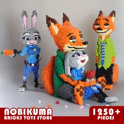 Disney Judy Nick diamentowy Model klocków budowlanych film animowany figurki Anime mikro MOC klocki lis królik zabawki prezenty dla dorosłych dzieci