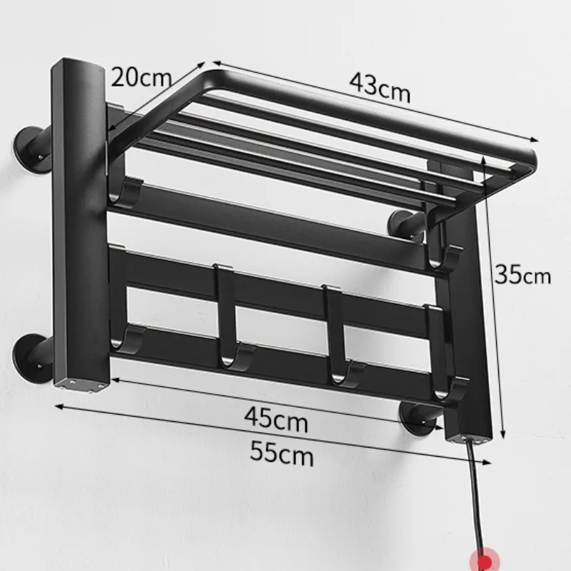 Toalheiro elétrico com Display Digital, termostático na parede do banheiro
