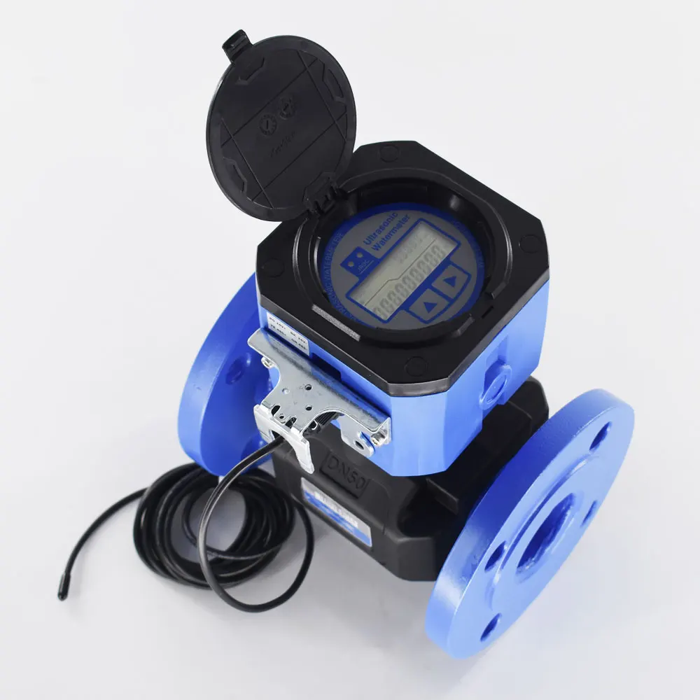 Ultrasonic Water Meter DN100 add pulse output Battery Supply Flange connection IP68 digital water flow meter