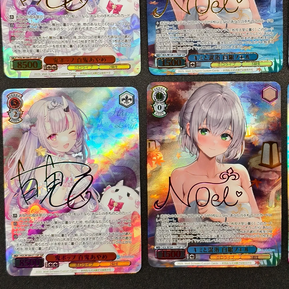 بطاقة مجموعة Hololive Weiss Schwarz Anim Waifu من Houshou Marine Nakiri Ayame Shirogane Noel بطاقة توقيع فلاش محكم هدية