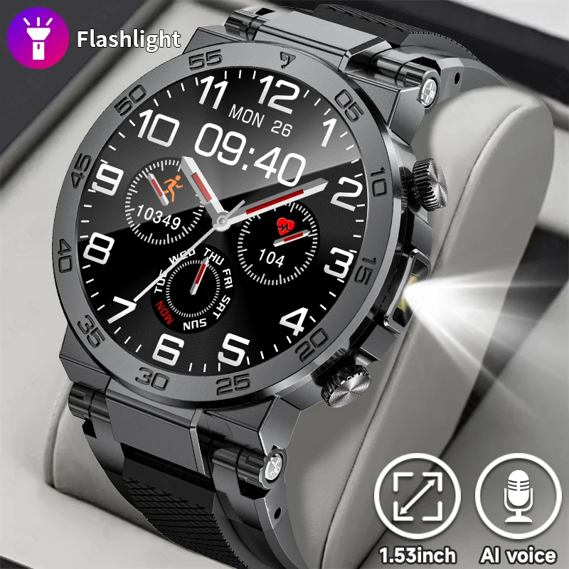 

LIGE LED Bluetooth Call Smart Watch Men Outdoor Sports Full Touch Screen Health Monitoring Waterproof Smartwatch For IOS Android