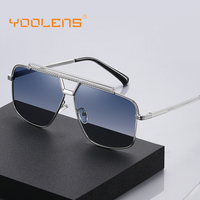 YOOLENS Men's Hot Vintage Square Sunglasses Retro Metal Frame Fishing Driving Polarized UV400 Outdoor Sun Glasses For Men Women