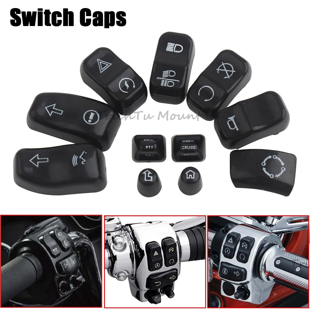 

Аксессуары для мотоциклов, комплект кнопок ручного управления, черный АБС-пластик, подходит для Harley Touring Tri Glide Ultra Classic FLHTCUTG 2014-2024